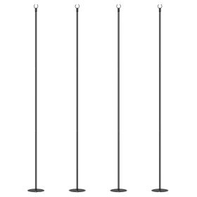 Outsunny String Light Poles for Outside Hanging, Steel Lighting Stand for Patio Backyard Deck Wedding Party, 8FT, 4 Pack