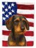 Wirehaired Wild Boar Dachshund American Flag Garden Flag Mailbox Flag Decorative Yard Flag Banner Outside Patio Artwork Yard Flower Beds, Garden Size