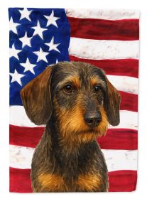 Wirehaired Wild Boar Dachshund American Flag Garden Flag Mailbox Flag Decorative Yard Flag Banner Outside Patio Artwork Yard Flower Beds, Garden Size
