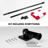 Combo Pack 6 Ft Tangle Free Spinning Flagpole Black Denmark Danish Flag 3x5 ft Printed 150D Brass Grommets Flag Included Aluminum Flag Pole