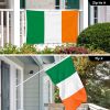 Combo Pack 6 Ft Tangle Free Aluminum Spinning Flagpole White and Ireland Irish Flag 3x5 Ft Printed 150D Polyester 4 Corner Brass Grommets Pole with Fl