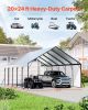 Heavy Duty Metal Carport 20 x 24 ft Outdoor Car Shelter Garage for Boats Trucks