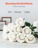 60 Pcs White Roses Artificial Flowers Realistic Bouquet for Xmas Home Decor