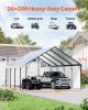 Heavy Duty Metal Carport 20 x 20 ft Outdoor Car Shelter Garage for Boats Trucks