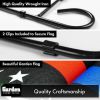 Combo Pack Garden Flag Stand Black 36x16 Inch & Garden Flag Thin Blue and Red Line 12x18 Inch