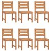 Patio Chairs 6 pcs Solid Wood Teak