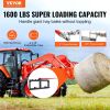 VEVOR 49" Hay Spear, Bale Spears 1600lbs Loading Capacity, Skid Steer Loader Tractor Attachment with 2pcs 17.5" Stabilizer Spears