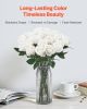 60 Pcs White Roses Artificial Flowers Realistic Bouquet for Xmas Home Decor