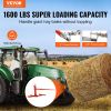 VEVOR 49" Hay Spear, Bale Spears 1600lbs Loading Capacity, Three-Point Hitch Tractor Attachment with 2pcs 17.5" Stabilizer Spears