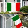 Combo Pack 6 Ft Tangle Free Aluminum Spinning Flagpole White and Italy Italian Flag 3x5 Ft Printed 150D Polyester 4 Corner Brass Grommets Pole with Fl