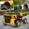 Qaba 12V Kids Dump Truck, Electric UTV w/ Electric Dump Bed, Shovel Spring Suspension & Music Player