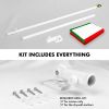 Combo Pack 6 Ft Tangle Free Aluminum Spinning Flagpole White and Italy Italian Flag 3x5 Ft Printed 150D Polyester 4 Corner Brass Grommets Pole with Fl