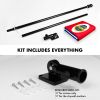 Combo Pack 6 Ft Tangle Free Spinning Flagpole Black Costa Rica Costa Rican Flag 3x5 ft Printed 150D Brass Grommets Flag Included Aluminum Flag Pole