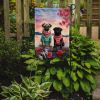 Pug Two Hearts Garden Flag Mailbox Flag Decorative Yard Flag Banner Outside Patio Artwork Yard Flower Beds, Garden Size, Multicolor
