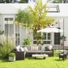 Outsunny Outdoor String Light Poles 10FT Steel Stand for Patio Deck 4 Pack