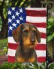 Wirehaired Wild Boar Dachshund American Flag Garden Flag Mailbox Flag Decorative Yard Flag Banner Outside Patio Artwork Yard Flower Beds, Garden Size