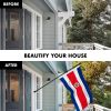 Combo Pack 6 Ft Tangle Free Spinning Flagpole Black Costa Rica Costa Rican Flag 3x5 ft Printed 150D Brass Grommets Flag Included Aluminum Flag Pole