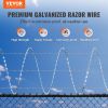 VEVOR Razor Wires, 147 ft Razor Barbed Wire, 3 Rolls Razor Wire Fencing Razor Fence, Razor Ribbon Barbed Wire Galvanized Razor Wire Fence