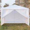 10x10 Feet Black Outdoor Pergola - Durable iron pipe frame and waterproof PE fabric portable and easy to install perfect for patio vacations festivals